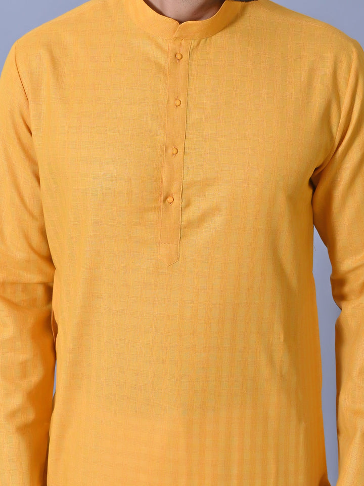 Textured Mustard Kurta Set