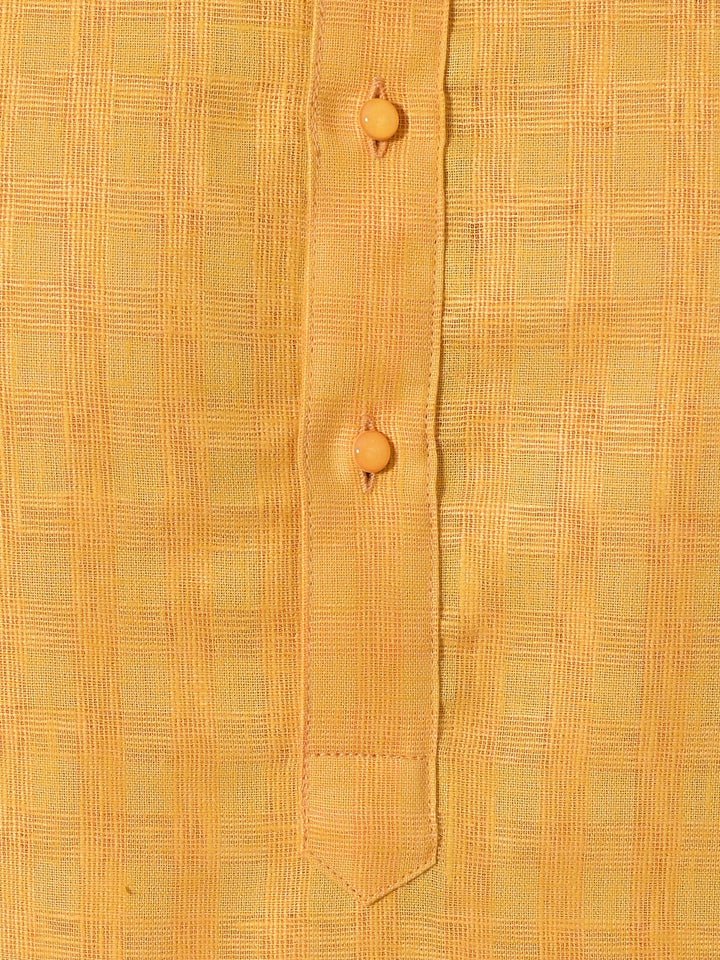 Textured Mustard Kurta Set