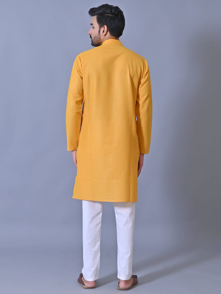 Textured Mustard Kurta Set