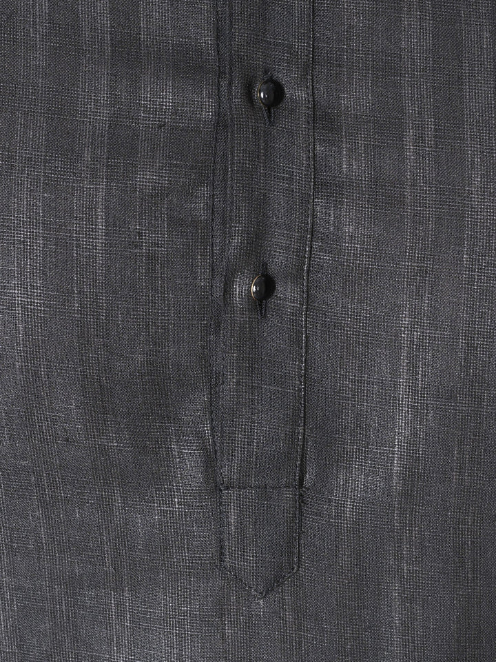 Textured Black Kurta Set
