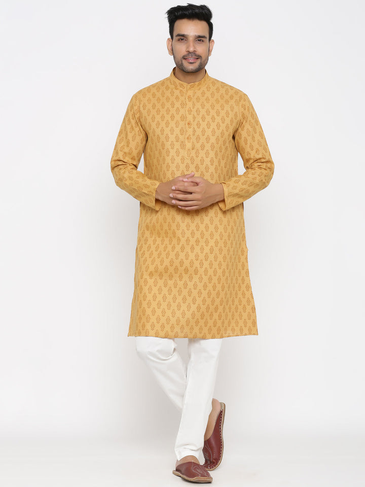 Ethnic Motifs Mustard Kurta Set