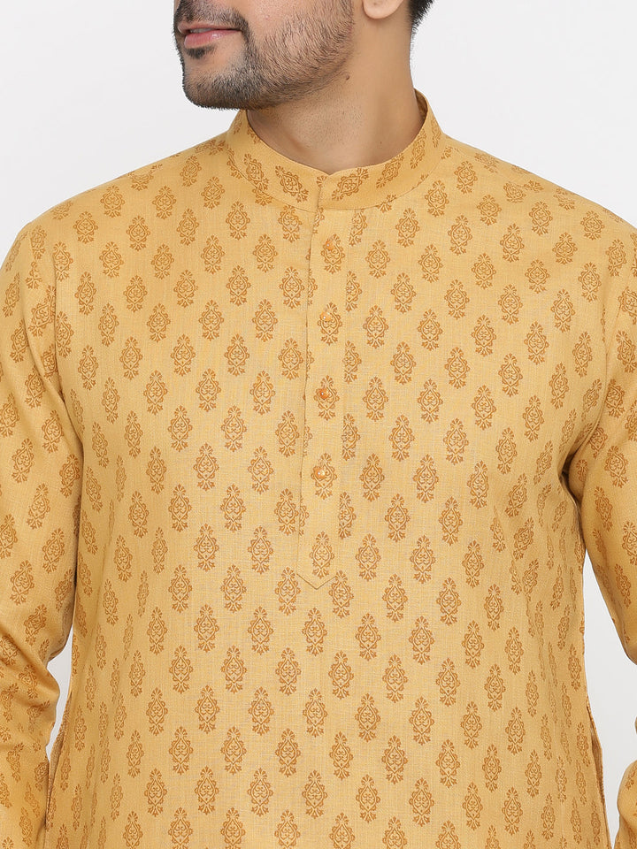 Ethnic Motifs Mustard Kurta Set