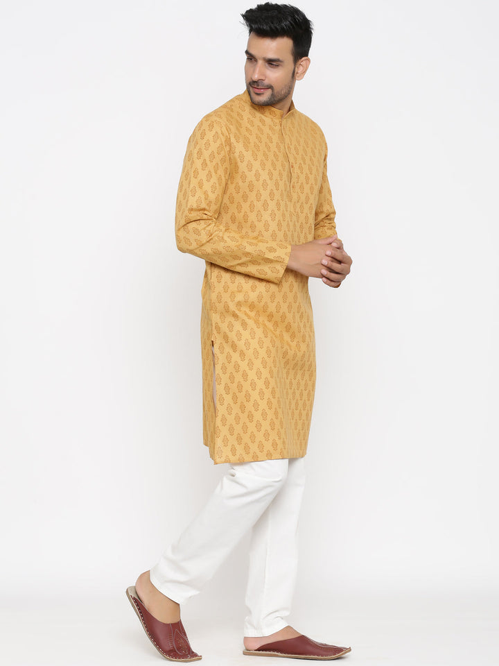 Ethnic Motifs Mustard Kurta Set