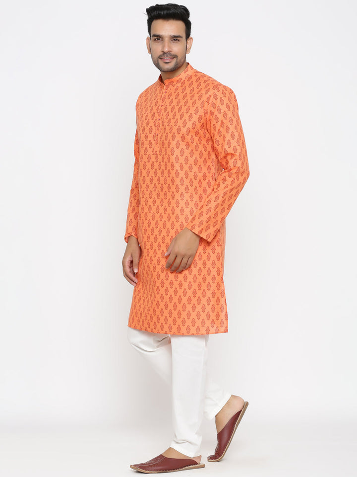 Ethnic Motifs Peach Kurta Set