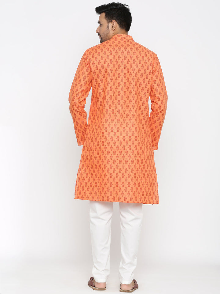 Ethnic Motifs Peach Kurta Set