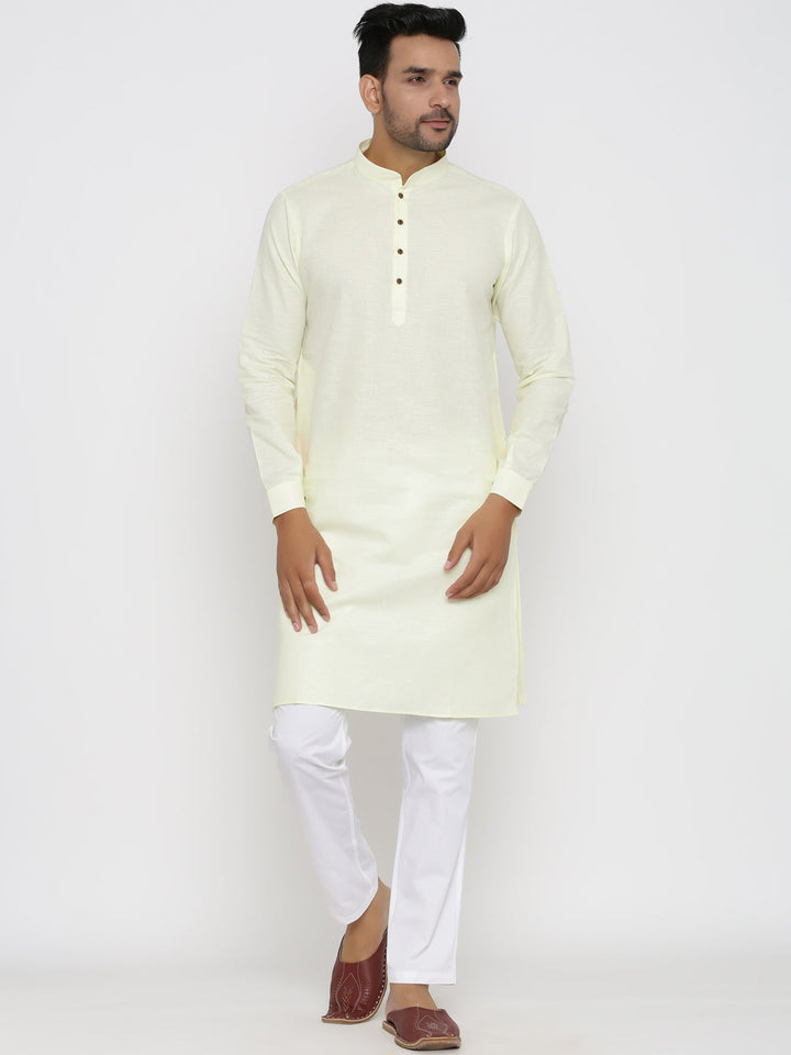 Solid Cream Kurta Set