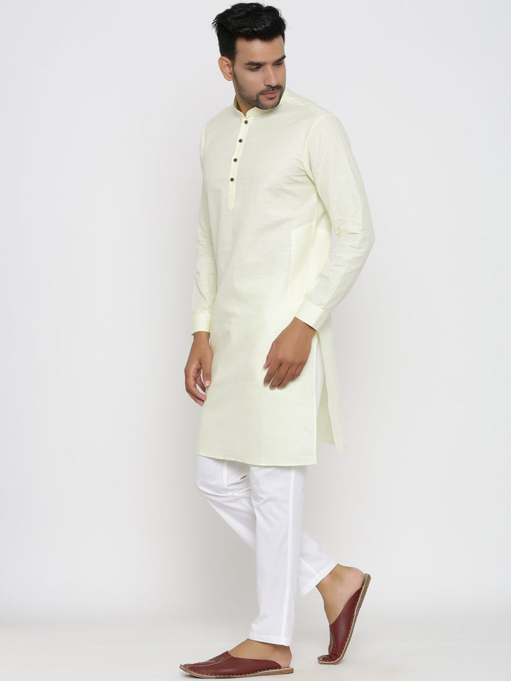 Solid Cream Kurta Set