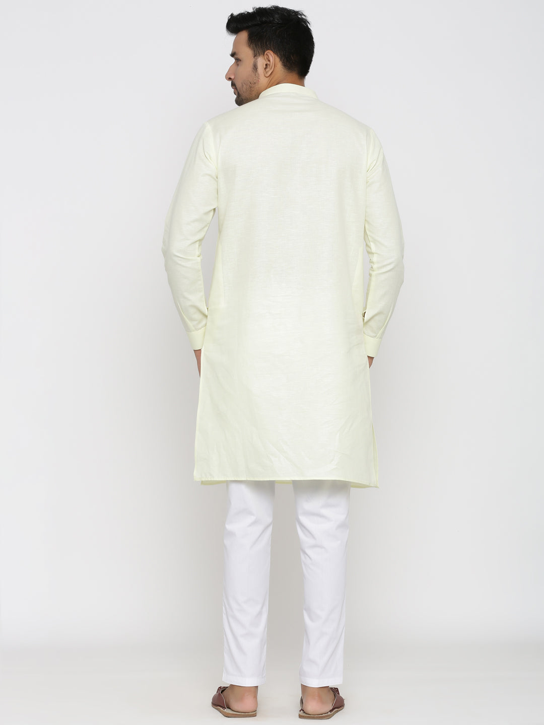 Solid Cream Kurta Set