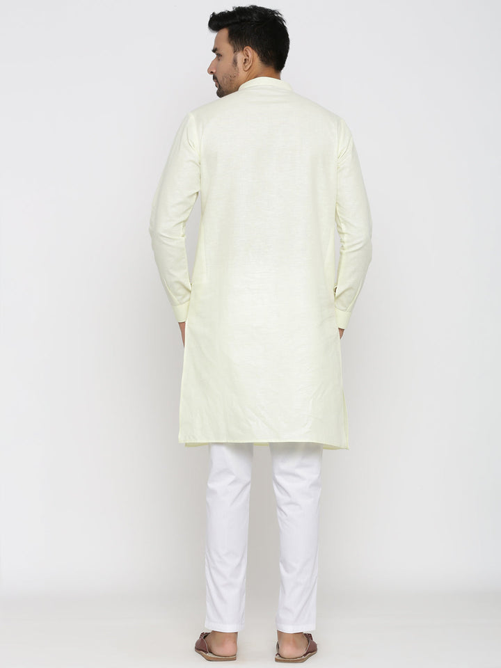 Solid Cream Kurta Set