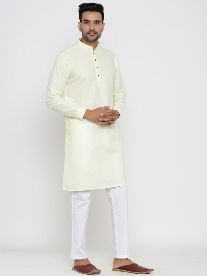 Solid Cream Kurta Set