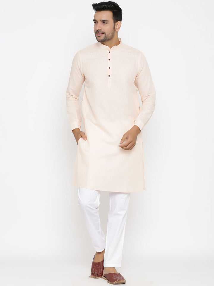 Solid Cream Kurta Set