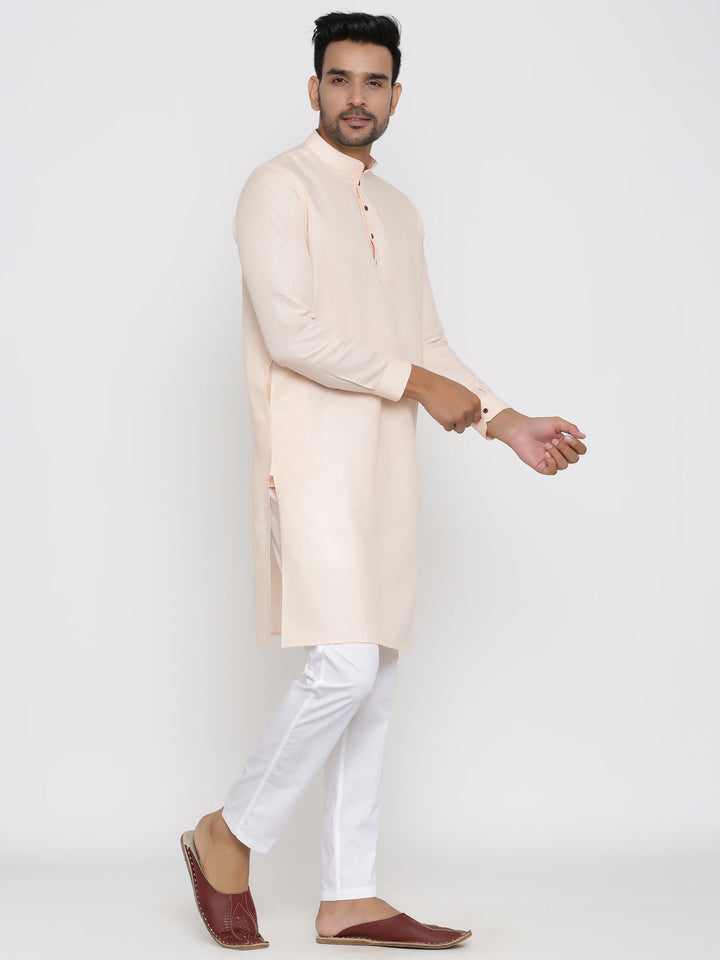 Solid Cream Kurta Set