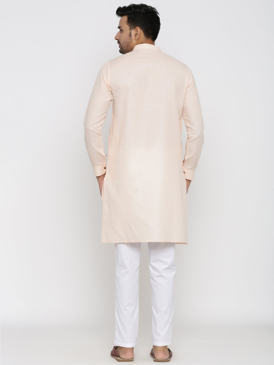 Solid Cream Kurta Set