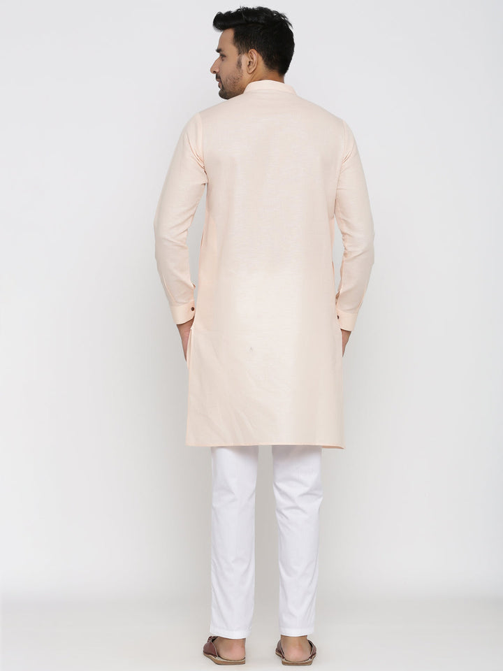 Solid Cream Kurta Set