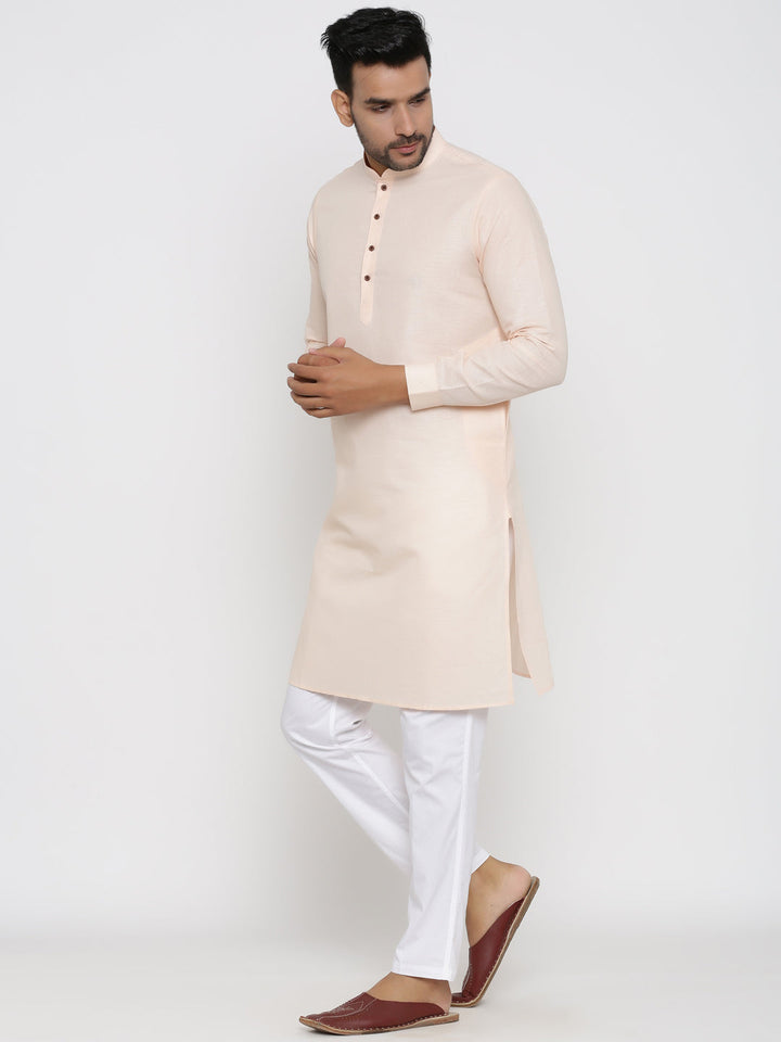 Solid Cream Kurta Set