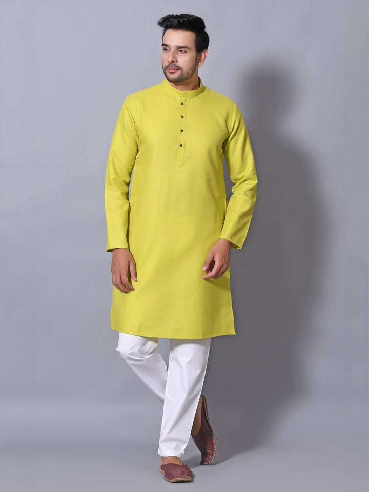 Textured Lime Green Kurta Set
