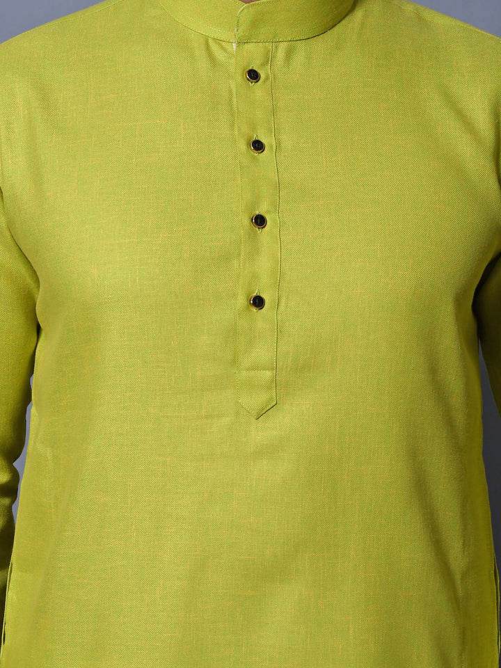 Textured Lime Green Kurta Set