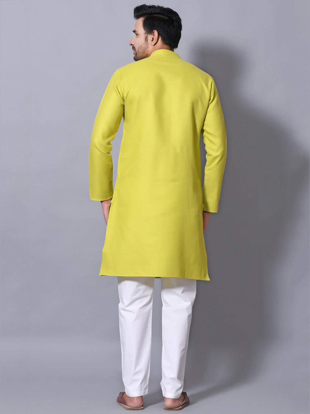 Textured Lime Green Kurta Set