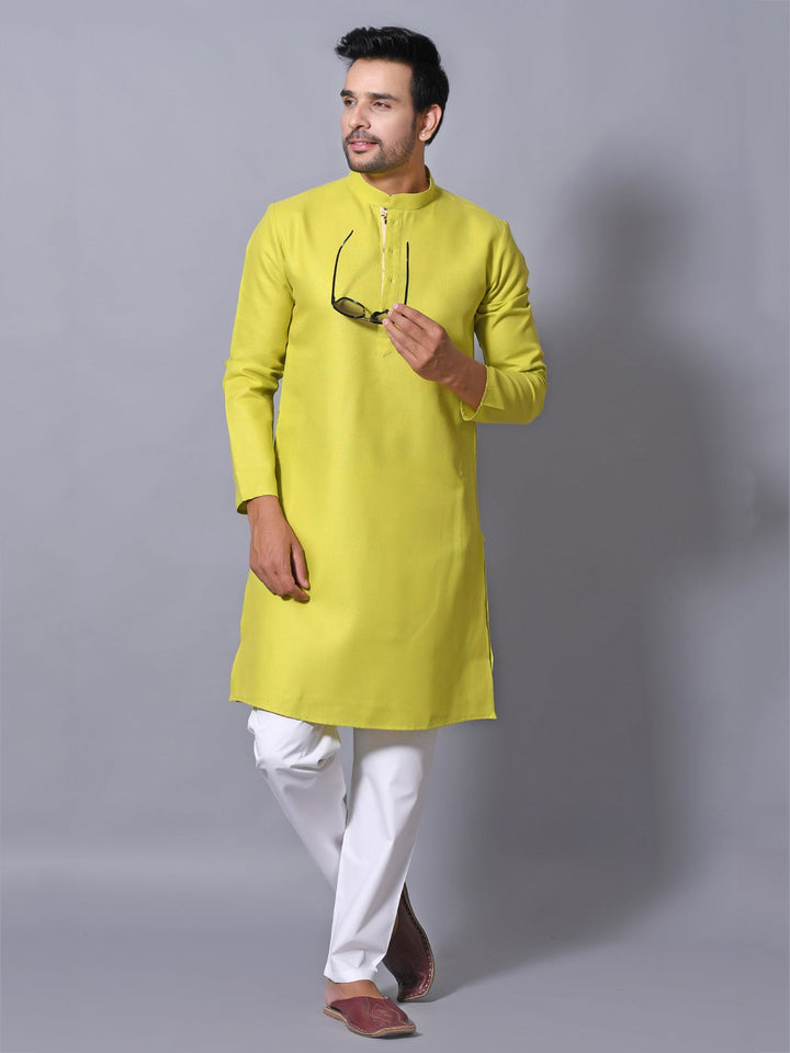 Textured Lime Green Kurta Set
