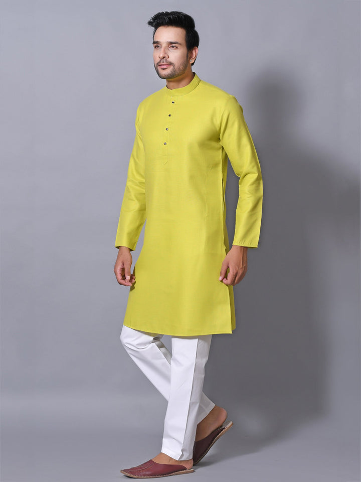 Textured Lime Green Kurta Set