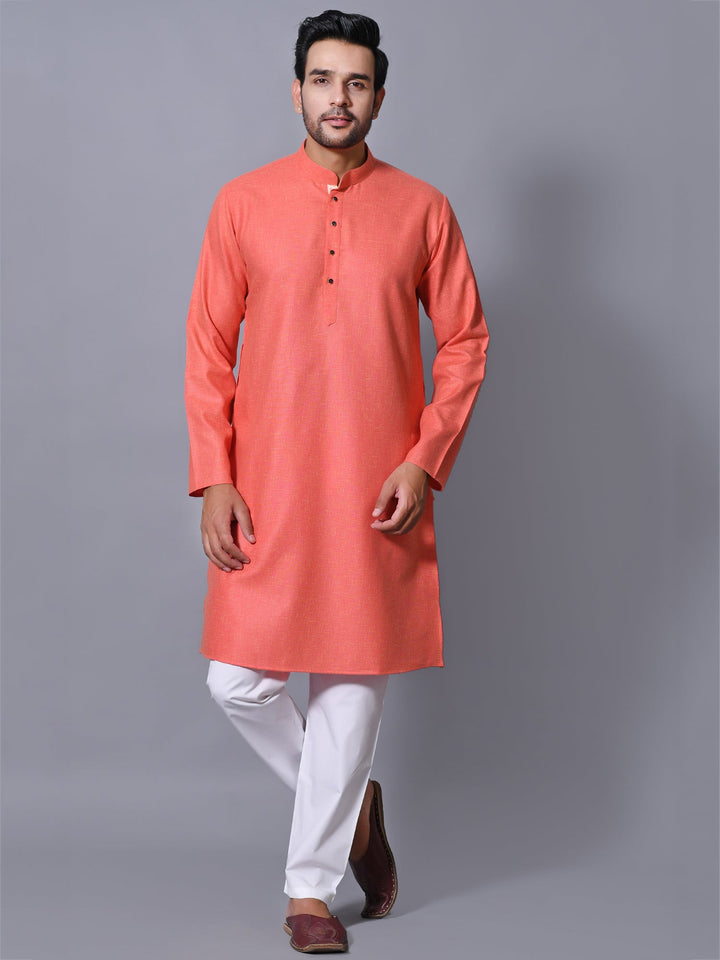 Textured Pink Kurta Set