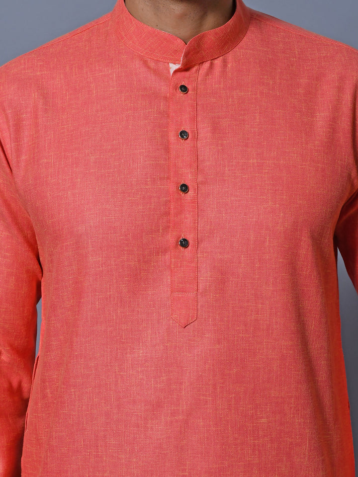 Textured Pink Kurta Set