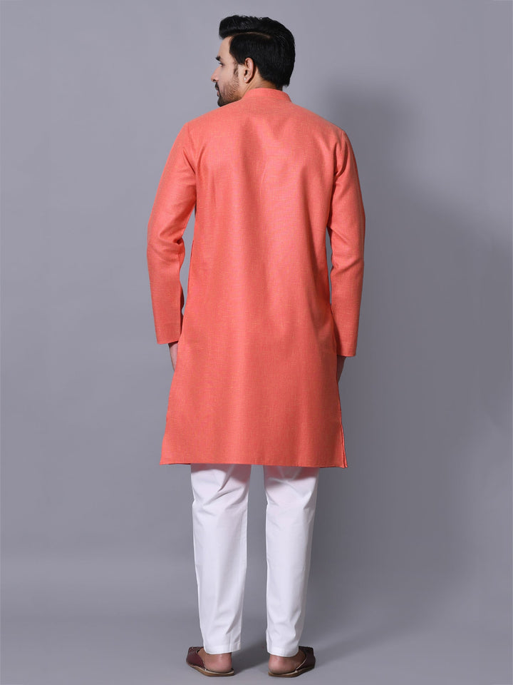 Textured Pink Kurta Set