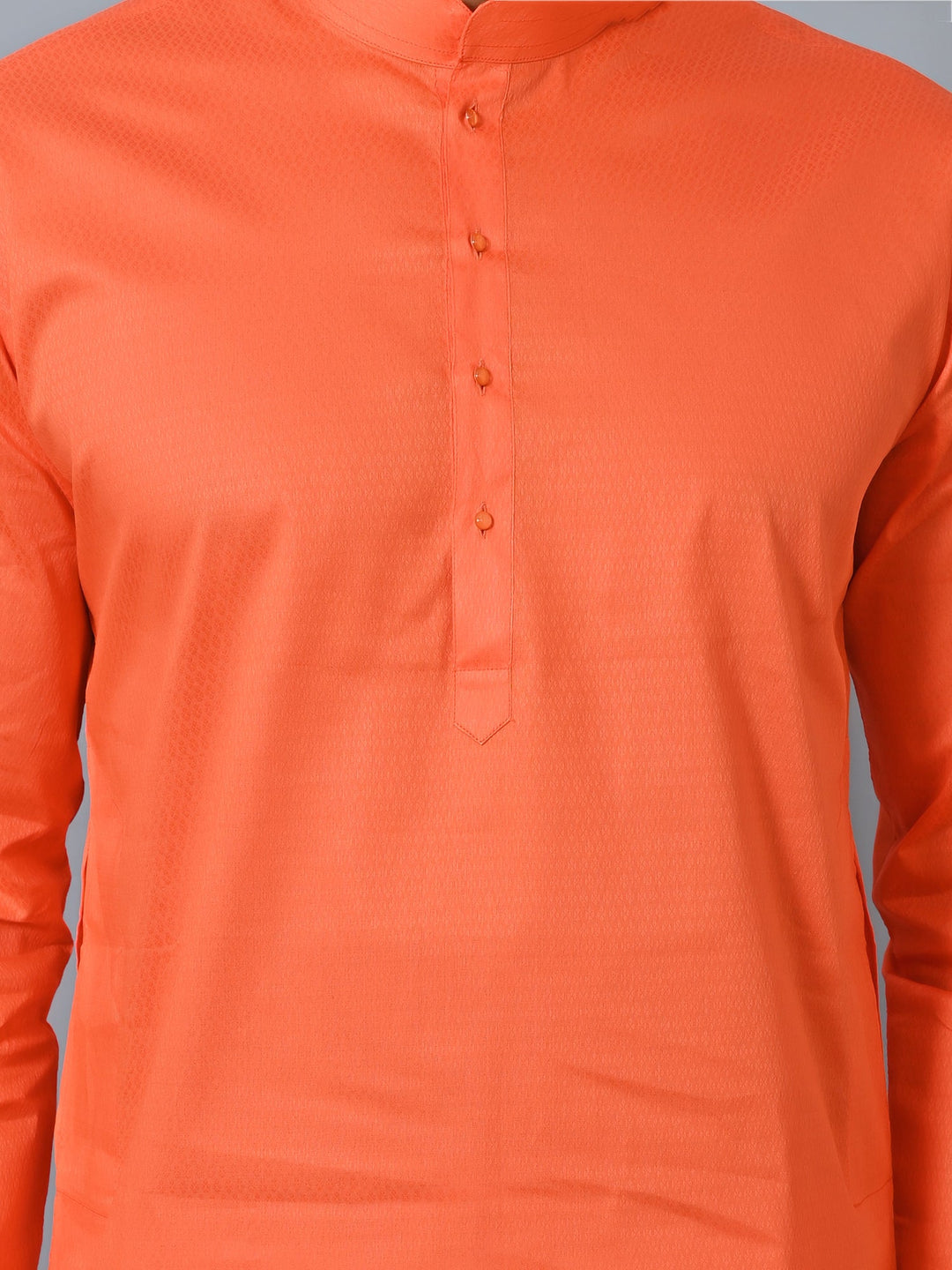 Self Design Orange Kurta Set