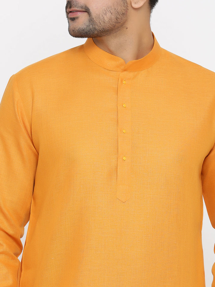 Textured Orange Kurta Set