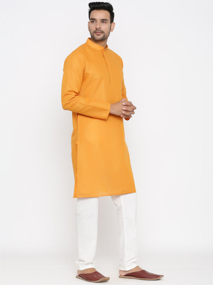 Textured Orange Kurta Set