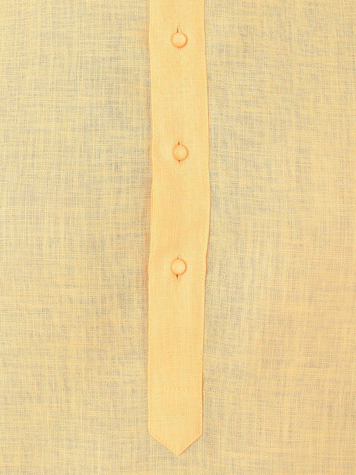 Textured Yellow Kurta Set