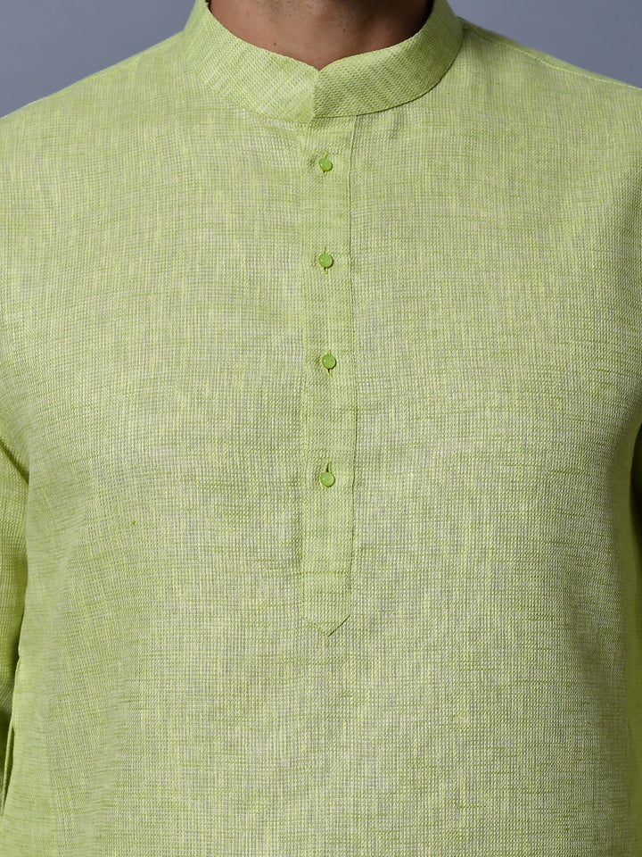 Textured Lime Green Kurta Set