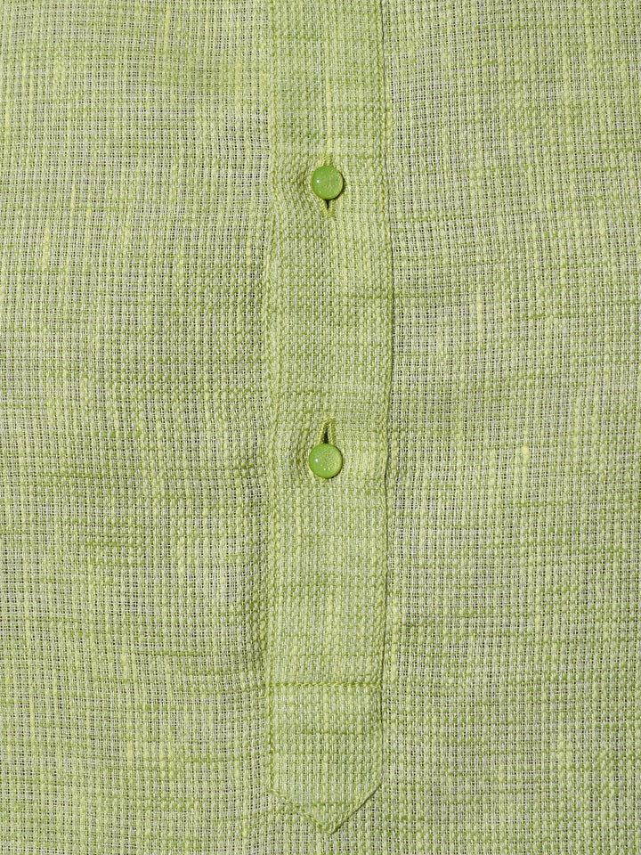 Textured Lime Green Kurta Set