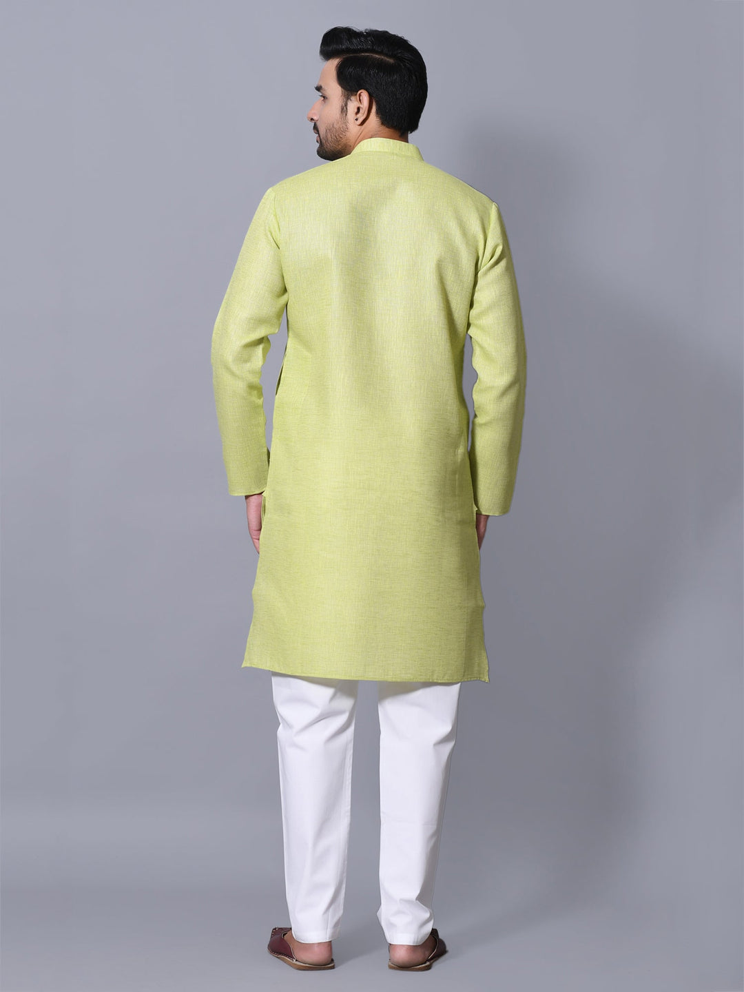 Textured Lime Green Kurta Set