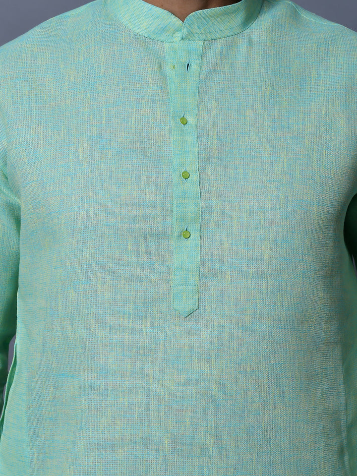 Textured Sea Green Kurta Set