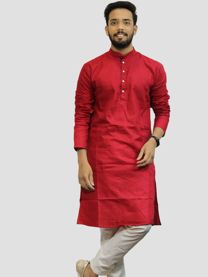 Textured Maroon Kurta Set