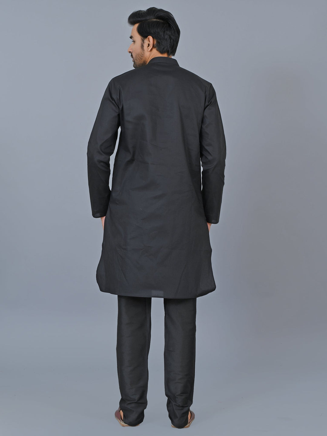 Textured Black Kurta Set