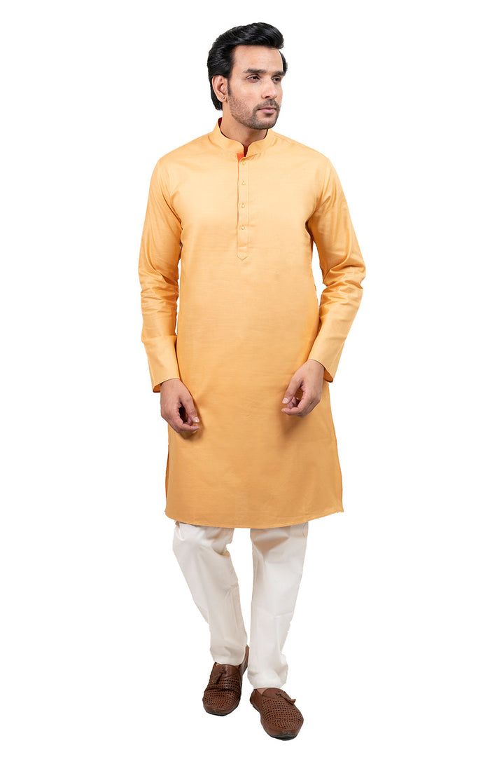 Textured Mustard Kurta Set
