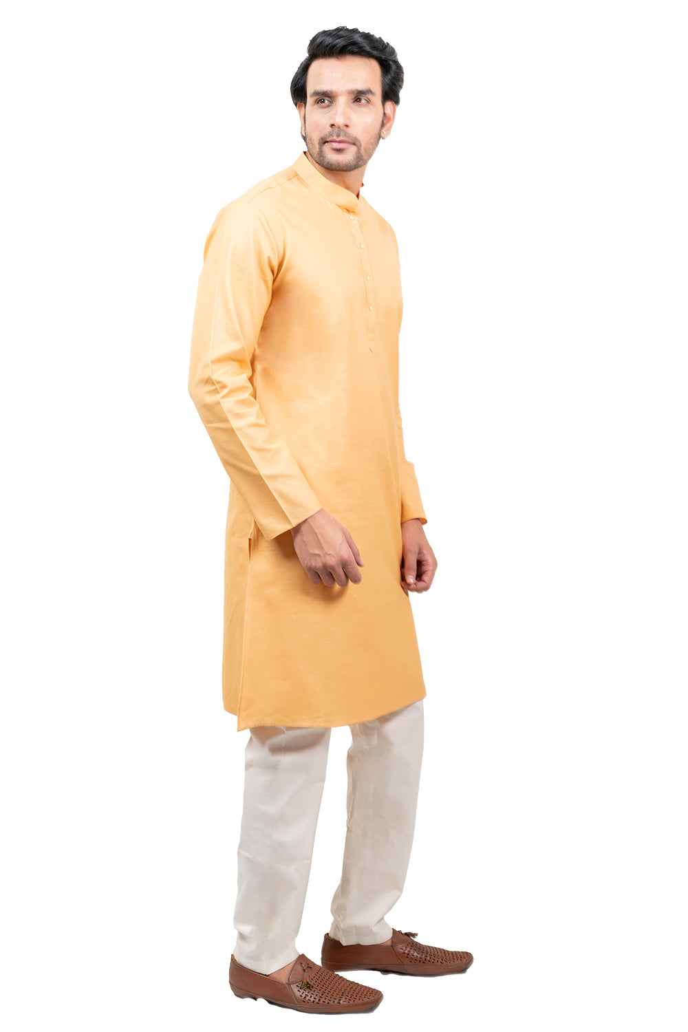 Textured Mustard Kurta Set