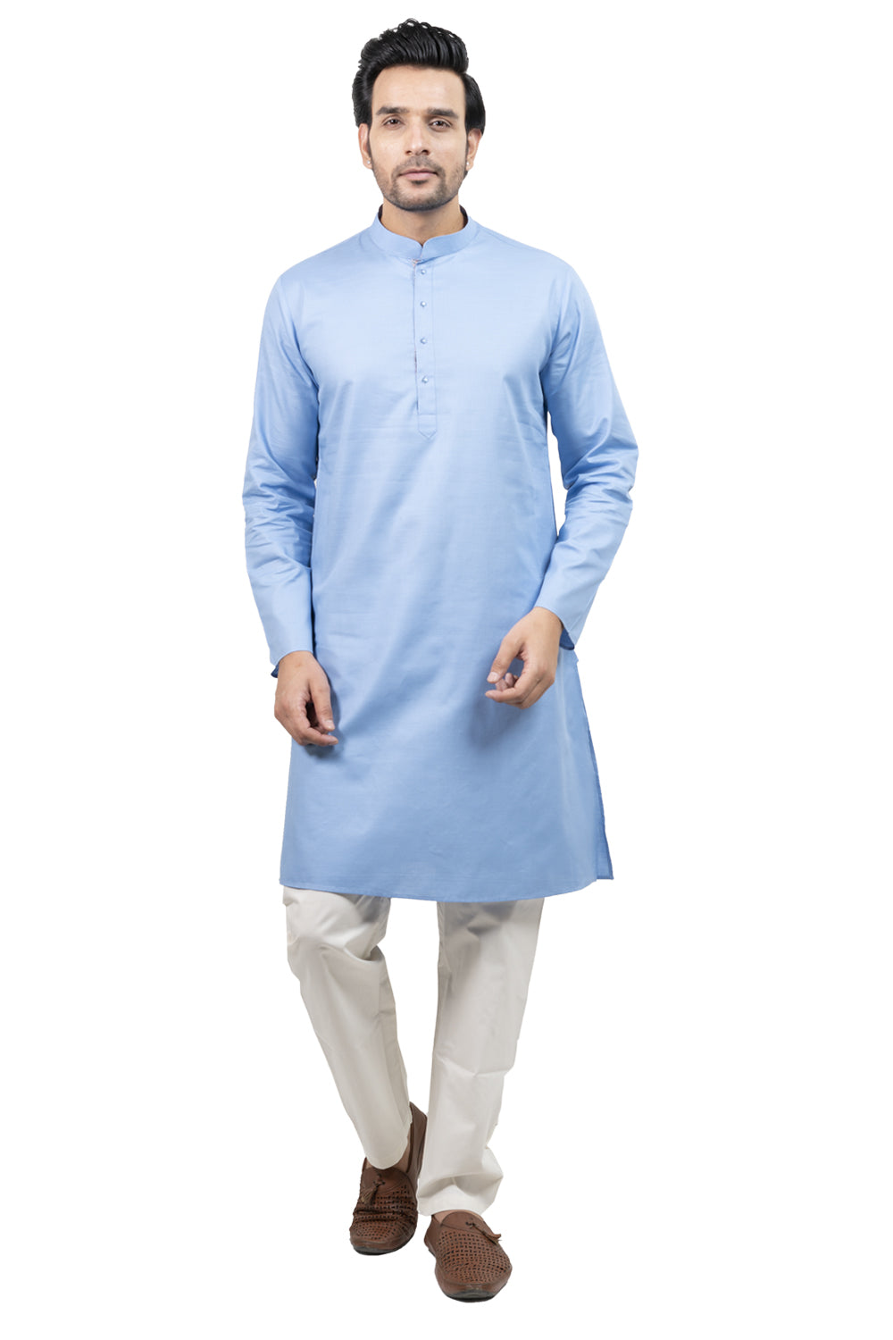 Textured Blue Kurta Set