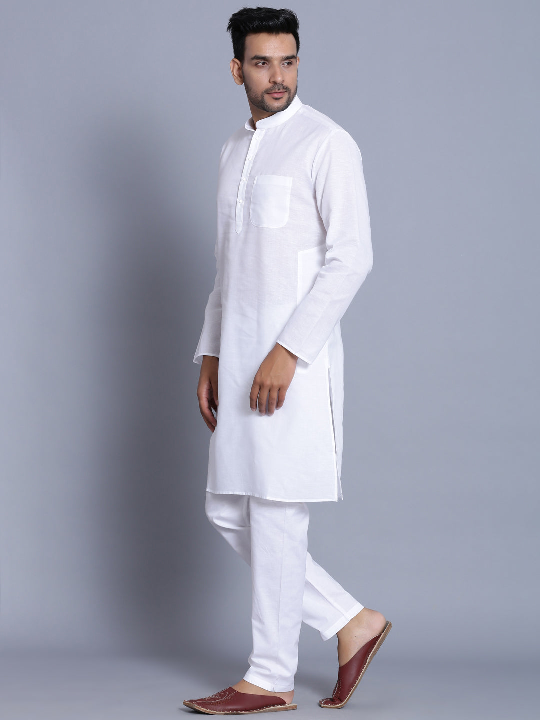 Solid White Kurta Set