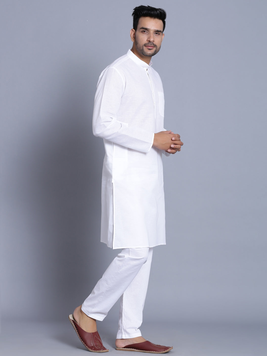 Solid White Kurta Set
