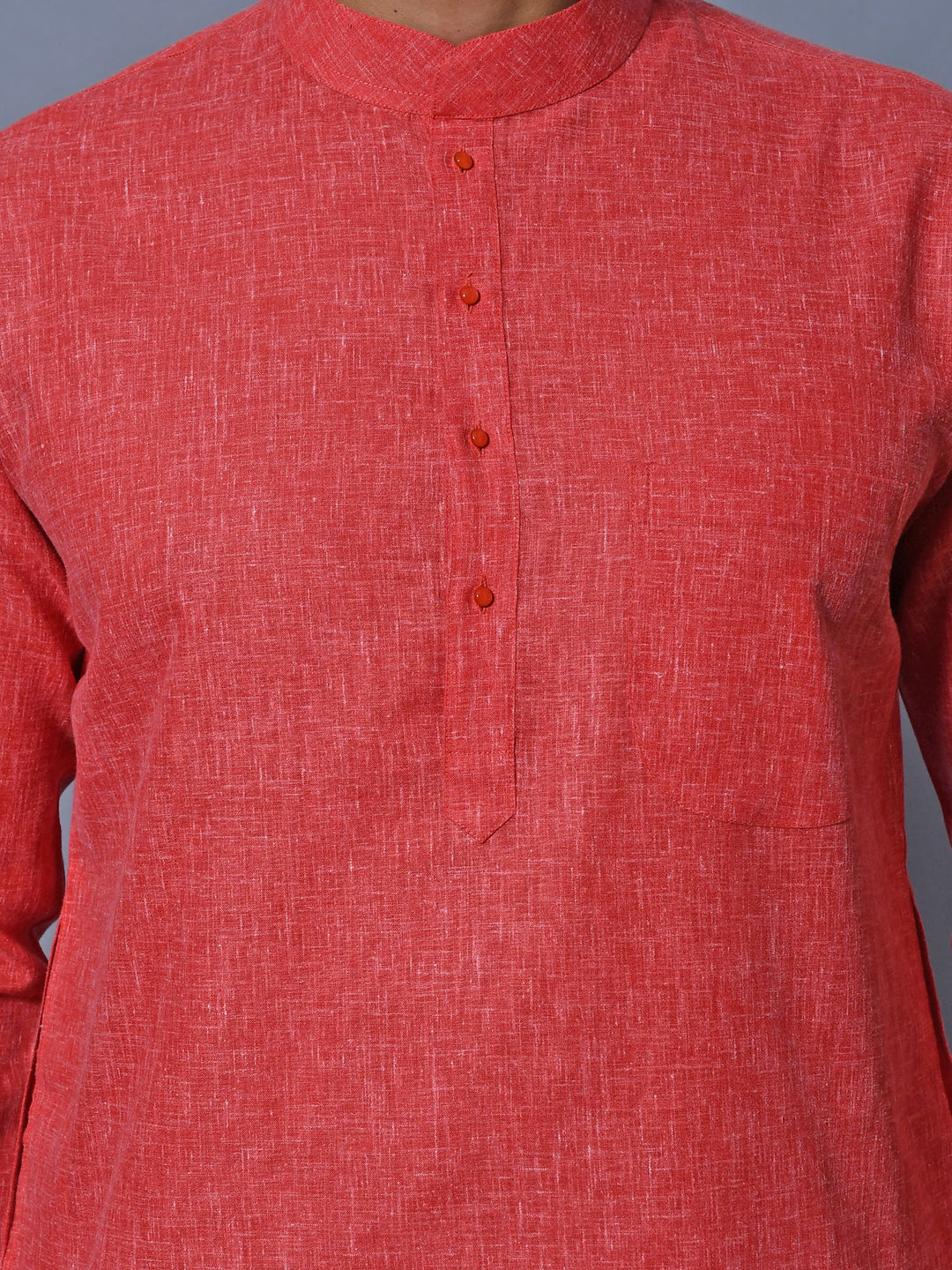 Textured Red Kurta Set