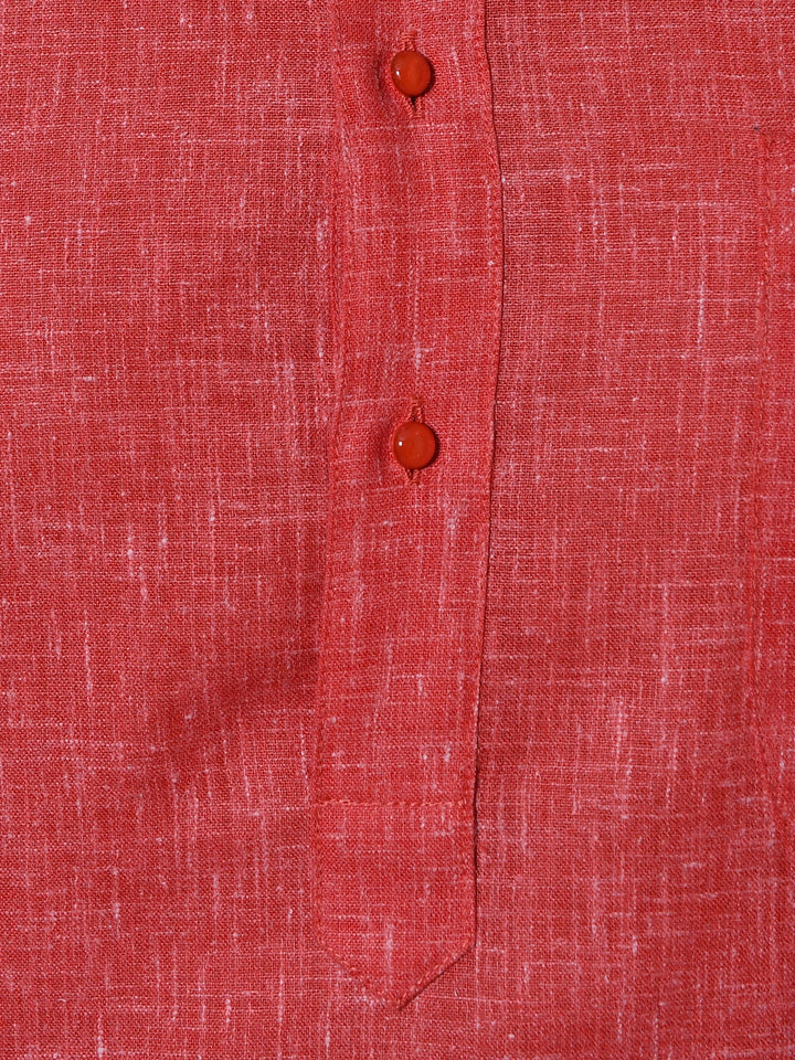 Textured Red Kurta Set