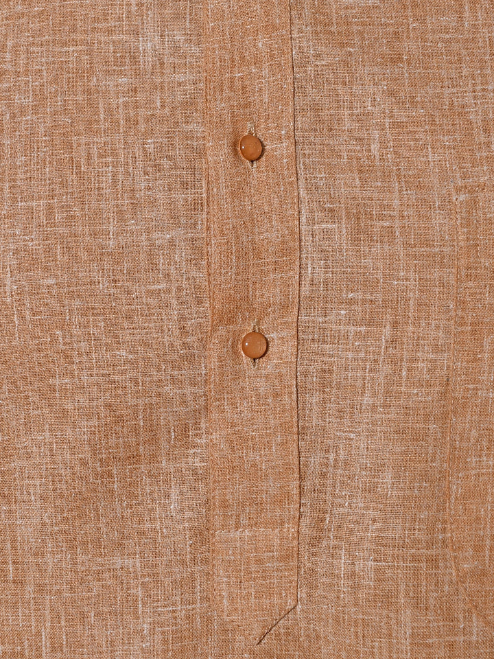 Textured Camel Brown Kurta Set