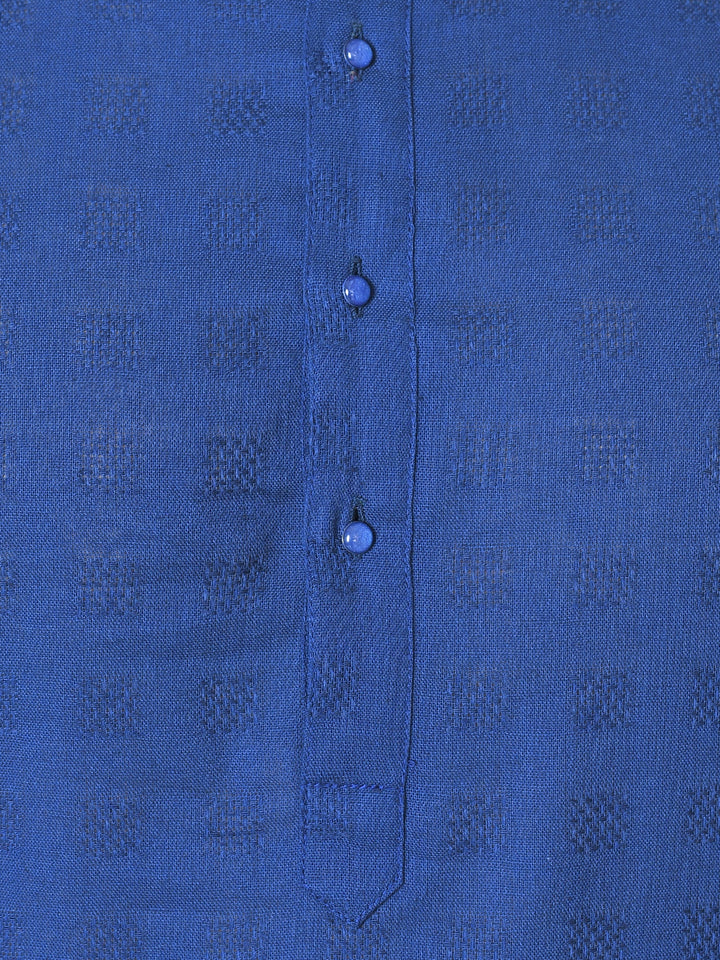 Textured Navy Blue Kurta Set