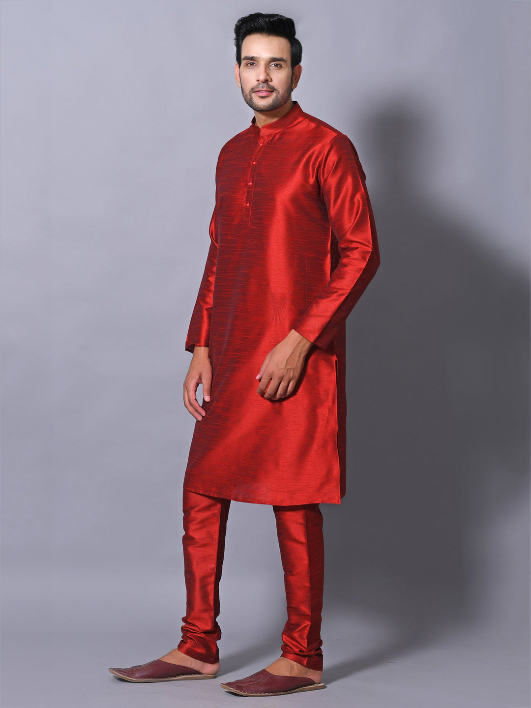 Solid Maroon Kurta Set