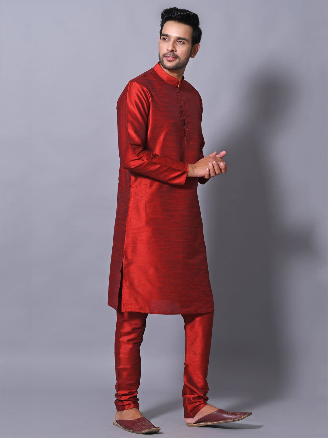 Solid Maroon Kurta Set
