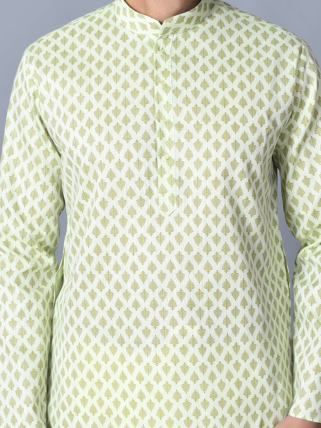 Ethnic Motifs Lime Green Kurta Set