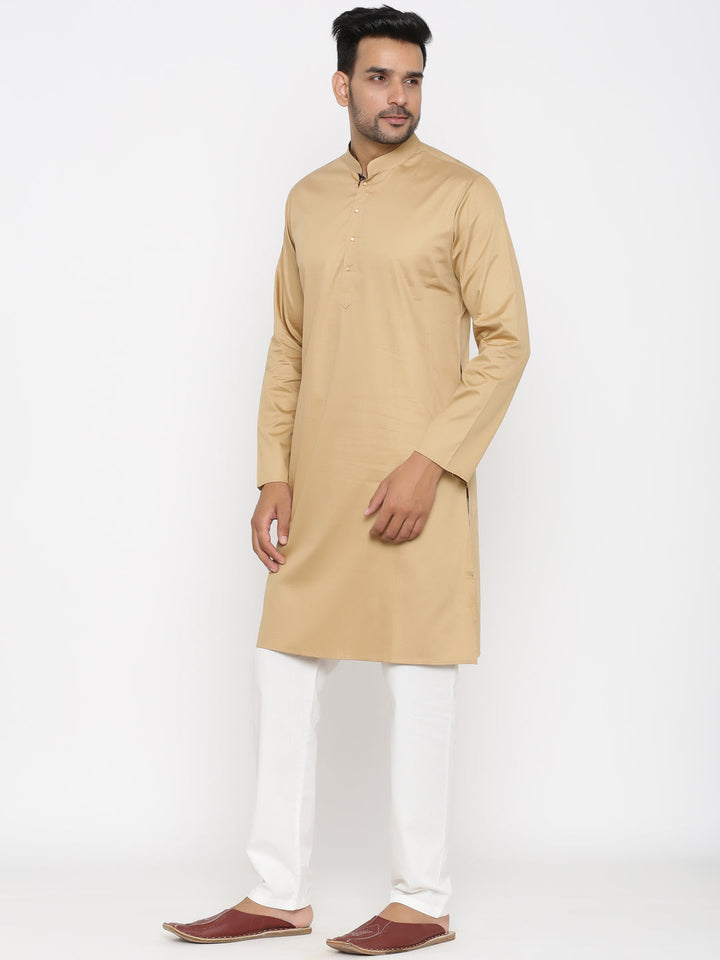Solid Beige Kurta Set
